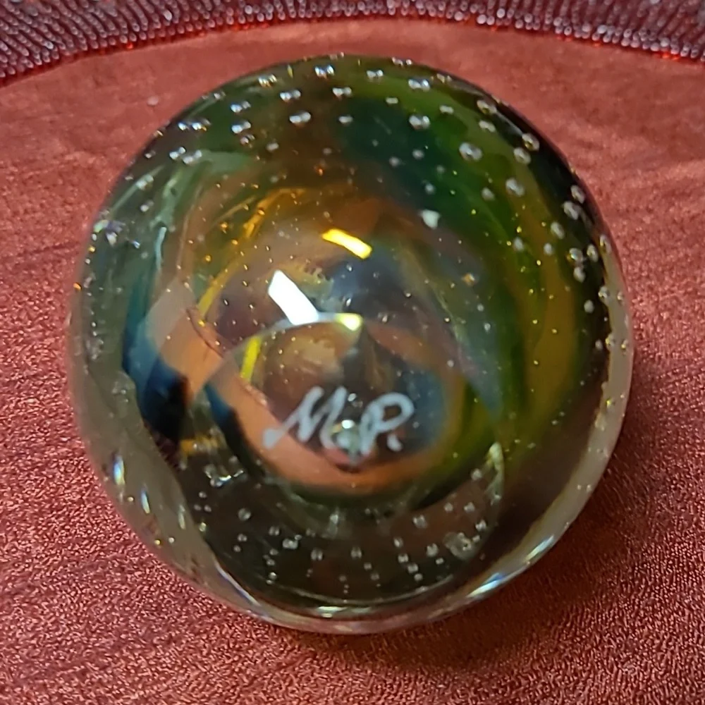 M.P. Crystal Pear Shape Paperweight - Picture 4 of 7